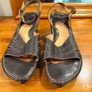 Born Black Leather Sandals